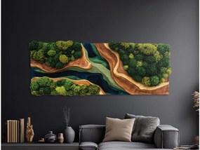drevko |  Tlačený machový obraz Prelínanie (imitácia)  35 x 90 cm