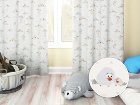 Biante Detský bavlnený záves Sandra SA-614 Veselé vtáčiky na bielom 150x150 cm