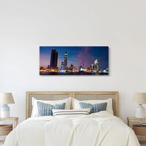 Obraz nočného mesta (120x50 cm)