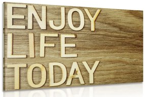 Obraz s citátom - Enjoy life today - 90x60