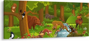 Detský obraz so zvieratkami (120x50 cm)