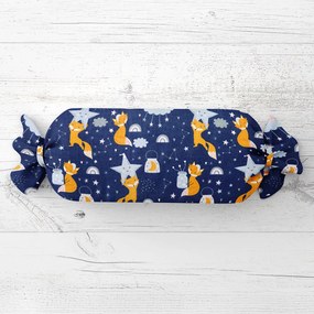 Biante Detský vankúš valec bonbon Sandra SA-281 Líšky na večernej oblohe 15x60 cm