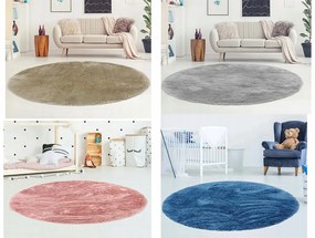 Detský koberec plyšový okrúhly Home 120x120 cm ružový Farba: modrá