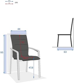 Hliníkové kreslo CAPRI (antracit)