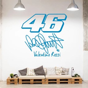 Veselá Stena Samolepka Valentino Rossi 46 Farba: modrá, Veľkosť: 80 x 75 cm