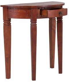 furniture-nabytek.cz - Masívny konzolový stôl Catana z borovice, hnedý, lakovaný – guľatý