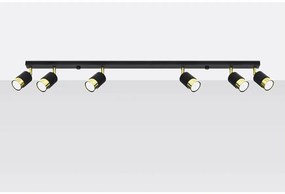 Stropné bodové svietidlo Nero 6 A-1073 čierna/zlatá