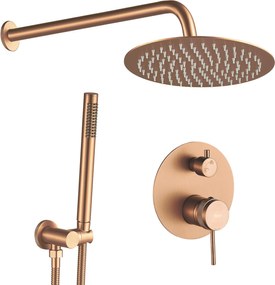 Rea Lungo Grip, podomietková sprchová súprava + BOX montážny systém, medená matná, REA-P5651