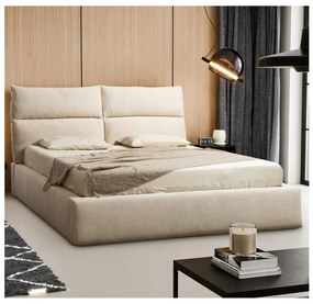 Čalúnená posteľ bez matraca BASIL 160x200 cm béžová