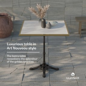 Blumfeldt Patras Lux, bistro stôl, mramorová stolová doska, 60 x 60 cm, podstavec z liatiny