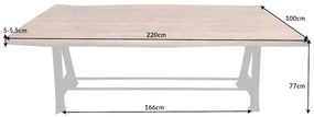 Jedálenský stôl Massive Industrial 220 cm akácia