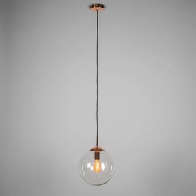 Art Deco závesné svietidlo medené s priehľadným sklom 30 cm - Ball 30