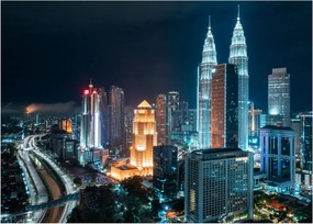 Obraz - Noc v Kuala Lumpur (70x50 cm)