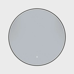 Erga Charlotte, okrúhle LED zrkadlo 80cm, čierny kovový rám, 1840 lm, 6500K, predné bočné osvetlenie, ERG-V01-204-8080-BK