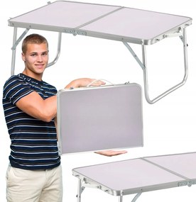 Skladací kempingový turistický stôl Komo 60 cm biely