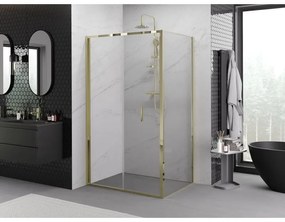 Mexen Exo, skladací sprchový kút 95 x 85 cm, číre sklo, zlatá, 816-095-085-50-00