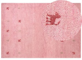 Vlnený koberec gabbeh 160 x 230 cm ružový YULAFI Beliani