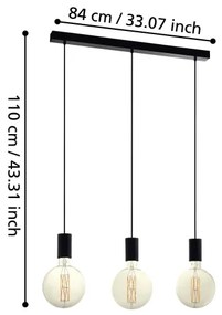 Eglo 98662 - Luster na lanku POZUETA 3xE27/40W/230V