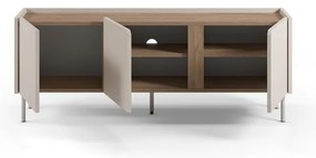 TV stolík v dekore duba v krémovo-prírodnej farbe 140x53x35 cm Lucile – Marckeric