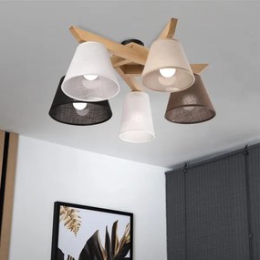 Brilagi - LED  Prisadený luster ANTHONY 5xE14/40W/230V dub