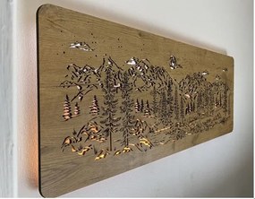 Podsvietený obraz Chata v horách na batériu