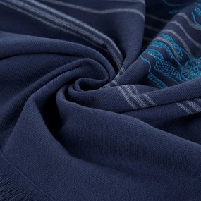 PLÁŽOVÁ OSUŠKA Z BAVLNY MARCO 90X170 CM TMAVOMODRÁ