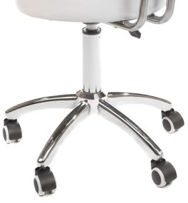 LuxuryForm DESIGN Stolička BERGAMO na strieborné podstave s kolieskami - biela