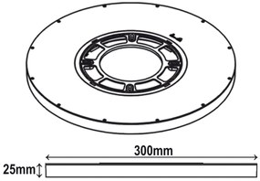 TOP LIGHT Svetlo stropné Revit 30B CCT, Biela