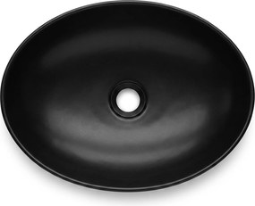 Keramické umyvadlo na desku OVALIS 41 cm matné černé