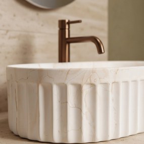 Rea Georgia, umývadlo na dosku 555×350×145 mm, béžová imitácia kameňa, REA-U3542