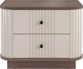 Sada nočných stolíkov Vespera 56 cm na sokli - kašmírová / orech / čierna