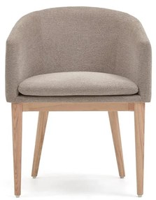 Béžové čalúnené jedálenské kreslo s podrúčkami Harlan – Kave Home