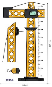 PIPPER. Samolepka na stenu "Detský meter - Žeriav"