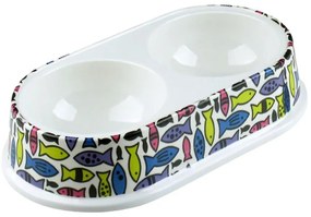 Dvojmiska melamínová s potlačou 0,25 l/26,5x15x5,5 cm