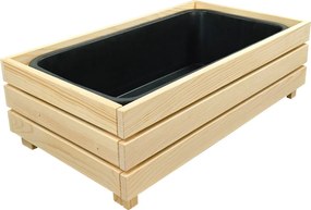AMADEA Dřevěný designový vyvýšený záhon s nádobou uvnitř, 76x43,6x24cm