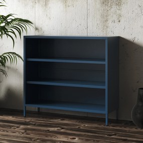 Nízky policový regál LUCA, 1000 x 900 x 350 mm, Modern: tmavomodrá farba