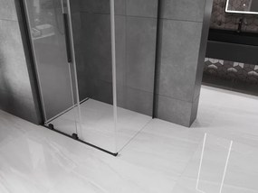 Mexen Velar L, sprchový kút s posuvnými dverami 90 x 85 cm, 8mm číre sklo, čierna matná, 871-090-085-03-70