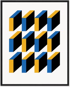 Nástenná dekorácia v ráme Bauhaus Abstract Squares
