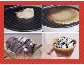 Beper - 2v1 vaflovač 1000 W/230 V, červený