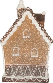 Gingerbread House With LED 13x9x20 Cm Brown Plastic - 13*9*20 cm