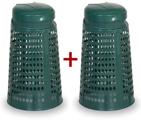 Odpadkový kôš plastový na vrecia 120 L - 1+1 ZADARMO zelený, zelená