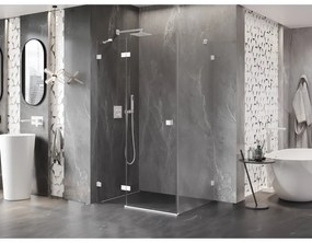 Mexen Lunar, výklopný sprchový kút ľavý 85 x 80 cm, 8mm číre sklo, biely profil, 834-085-080-20-00-L