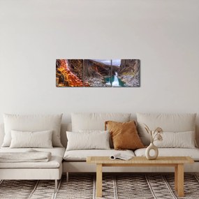 Obraz - kaňon Studlagil (s hodinami) (90x30 cm)