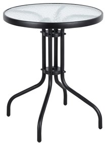 ModernHome Záhradný stôl 60 cm stolík z tvrdeného skla na záhradnú terasu