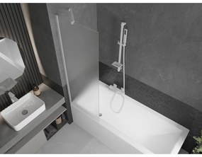 Mexen Next, vaňová zástena 1-krídlová 60 x 150 cm, fixné krídlo, 6 mm námraza sklo, biely profil, 895-060-000-00-30-20