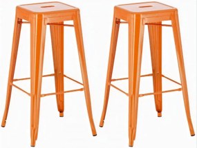 Kovová barová stolička Josh (SET 2 ks) - Oranžová
