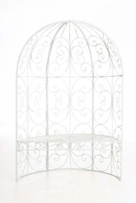 Oblúk na ruže Rosie s lavičkami - Biela antik