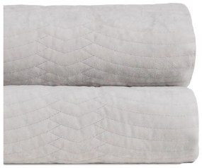 Krémový zamatový prešívaný pléd 230x260 cm – Ixia