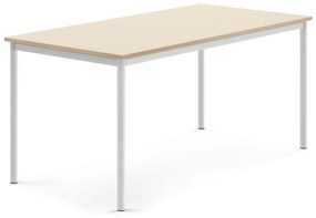 Stôl BORÅS, 1600x800x720 mm, laminát - breza, biela