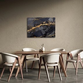 Obraz - Čierno - zlatý dekor (70x50 cm)